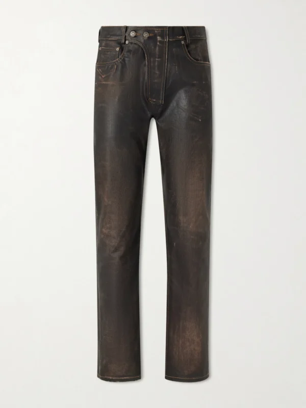 Moto Straight-Leg Leather Trousers